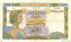 500 Francs LA PAIX FRANCE  1942 F.32.36 TB+