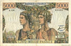 5000 Francs TERRE ET MER FRANCE  1953 F.48.08 TTB