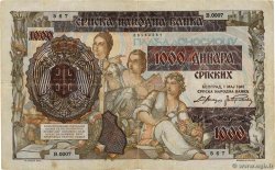 1000 Dinara sur 500 SERBIE  1941 P.24 TB