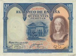 500 Pesetas SPANIEN  1927 P.073a fVZ