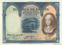 500 Pesetas ESPAGNE  1927 P.073a pr.SPL