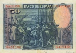50 Pesetas SPAIN  1928 P.075a VF