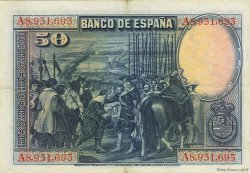 50 Pesetas SPAIN  1928 P.075b VF+