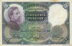 50 Pesetas SPAIN  1931 P.082 VF