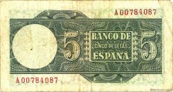 5 Pesetas ESPAGNE  1948 P.136a TB