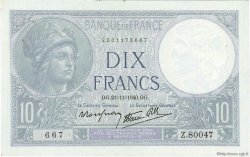 10 Francs MINERVE modifié FRANCE  1940 F.07.21