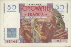 50 Francs LE VERRIER FRANCIA  1946 F.20.01 SPL a AU