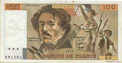 100 Francs DELACROIX modifié FRANCE  1978 F.69.01g TTB