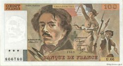 100 Francs DELACROIX modifié FRANCE  1983 F.69.07 SUP