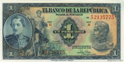 1 Peso Oro COLOMBIE  1942 P.380c NEUF