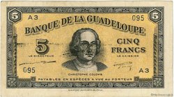 5 Francs GUADELOUPE  1942 P.21a TTB