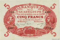 5 Francs Cabasson rouge GUADELOUPE  1945 P.07e fST+