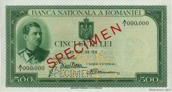 500 Lei Spécimen RUMANIA  1934 P.036s SC+