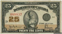 25 Cents CANADA  1923 P.011a pr.TTB