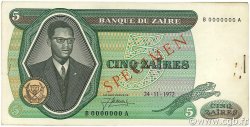 5 Zaïres Épreuve ZAÏRE  1972 P.20ps EBC