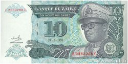 10 Nouveaux Zaïres ZAIRE  1993 P.54a UNC