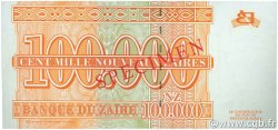 100000 Nouveaux Zaïres Spécimen ZAIRE  1996 P.76s q.FDC