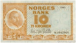 10 Kroner NORVÈGE  1961 P.31c TTB