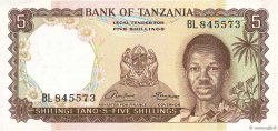 5 Shillings TANZANIA  1966 P.01a UNC-
