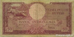50 Rupiah INDONÉSIE  1957 P.050a TB