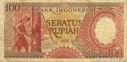 100 Rupiah INDONÉSIE  1958 P.059 TTB