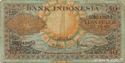 50 Rupiah INDONÉSIE  1959 P.068a TB