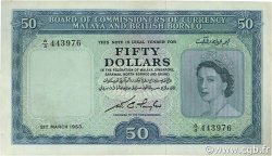 50 Dollars MALAISIE et BORNEO BRITANNIQUE  1953 P.04a TTB à SUP