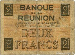 2 Francs Croix de Lorraine ÎLE DE LA RÉUNION  1943 P.35 TB