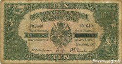 10 Shillings TONGA  1937 P.06 B+