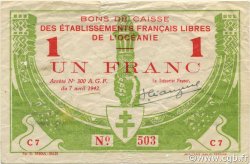 1 Franc OCÉANIE  1942 P.08 TTB