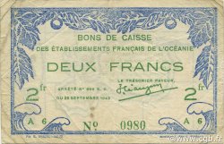 2 Francs OCÉANIE  1943 P.12c TTB