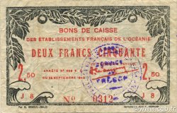 2,5 Francs OCÉANIE  1943 P.13a TTB