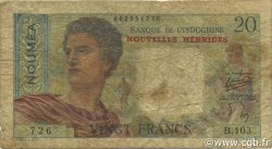 20 Francs NOUVELLES HÉBRIDES  1951 P.08a B+