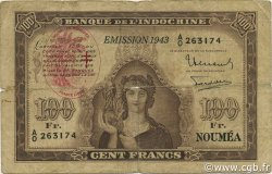100 Francs NEW HEBRIDES  1943 P.11 VG