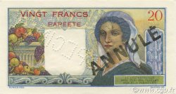 20 Francs Spécimen TAHITI  1954 P.21bs SPL