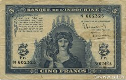 5 Francs NOUVELLE CALÉDONIE  1944 P.48 pr.TTB