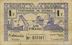 1 Franc NOUVELLE CALÉDONIE  1942 P.52 TTB