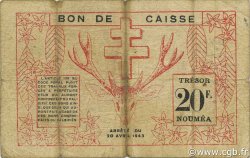 20 Francs NOUVELLE CALÉDONIE  1943 P.57a B
