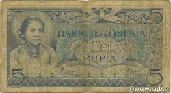 5 Rupiah INDONÉSIE  1952 P.042 B+