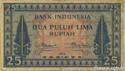 25 Rupiah INDONÉSIE  1952 P.044a TB