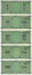 5, 20, 100, 500, 1000 Francs Annulé NEW HEBRIDES  1943 P.01-02-03-03A-03B UNC-