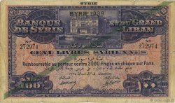 100 Livres SYRIE  1939 P.039Fa B+