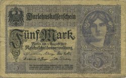 5 Mark GERMANY  1917 P.056b F