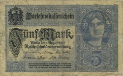 5 Mark GERMANY  1917 P.056b F