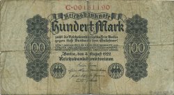 100 Mark GERMANY  1922 P.075 G
