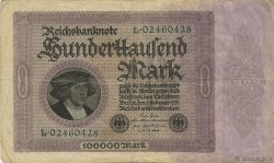 100000 Mark GERMANY  1923 P.083a VF