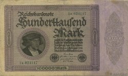 100000 Mark GERMANY  1923 P.083 VF