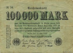 100000 Mark ALLEMAGNE  1923 P.091a