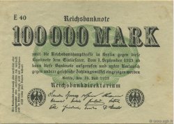 100000 Mark ALLEMAGNE  1923 P.091b