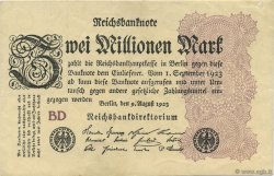 2 Millions Mark GERMANY  1923 P.104b XF